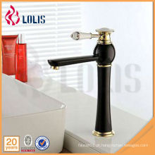 Design de banheiro de luxo Óleo esfregado Bronze Punho de Faucet dourado Antique preto Torneira de banho Torneira de lavatório